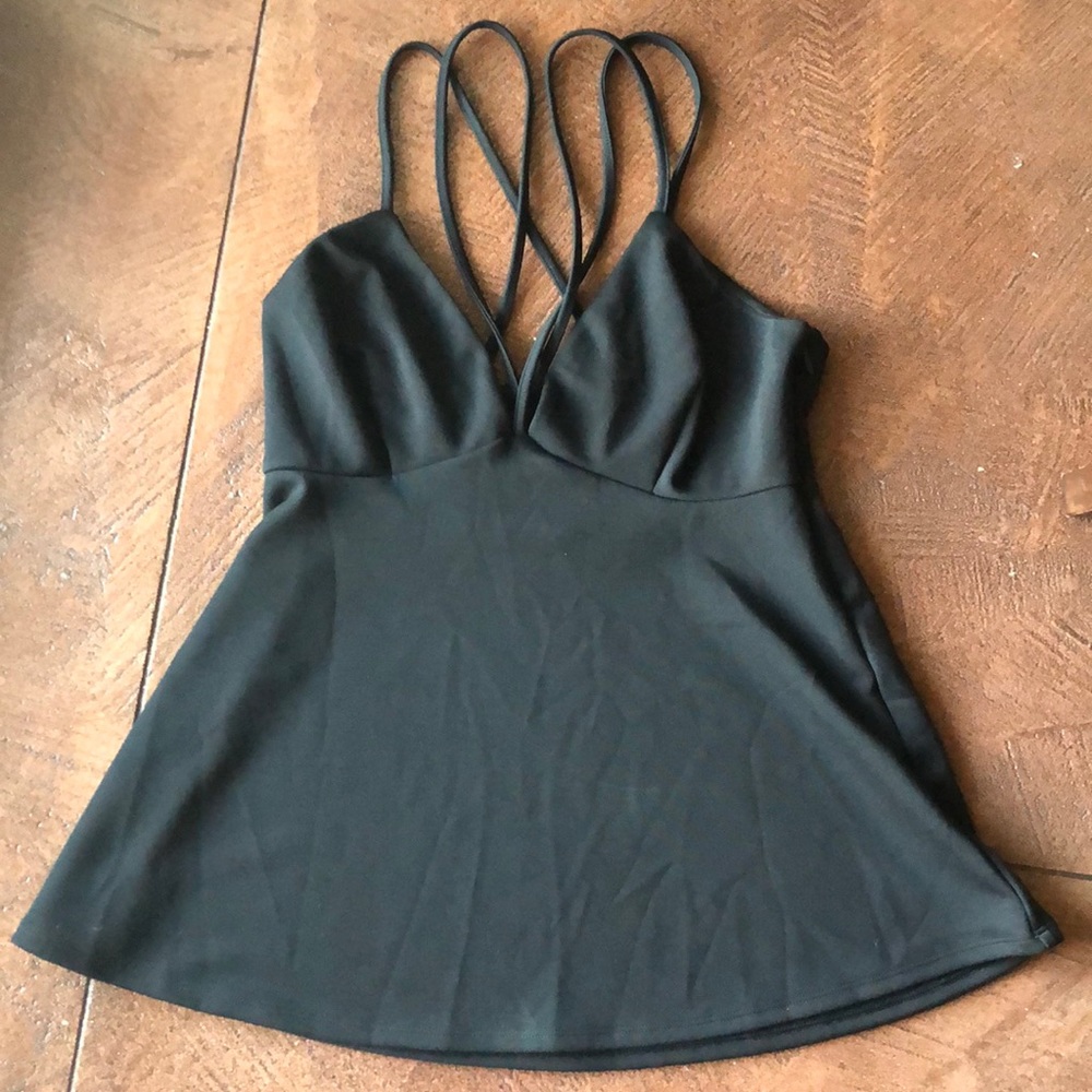 Black strappy top